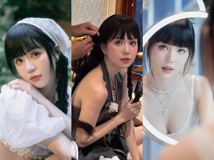 Tóc mái ngố giúp Ngọc Trinh trẻ trung, bừng sáng nhan sắc 'tiên tỷ'.