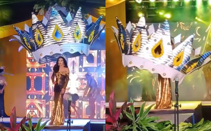 Tân hoa hậu bị lọt thỏm trong vương miện 'siêu to khổng lồ' Ảnh 2