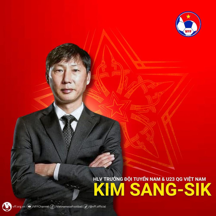 HLV Kim Sang Sik được VFF giao mục tiêu đưa tuyển Việt Nam vào bán kết AFF Cup 2024. Ảnh: VFF