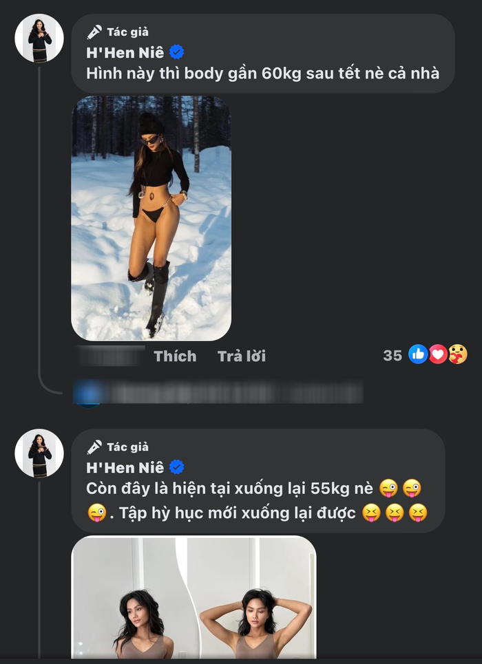 H'Hen Niê nói cô từng chạm mốc 60 kg sau Tết. Tuy nhiên, người đẹp đã lấy lại phong độ chỉ trong vòng vài tháng. 