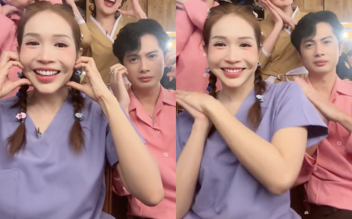 Khả Như vui vẻ 'đu trend', cười rạng rỡ khi bên cạnh 'tình tin đồn' là Huỳnh Phương.