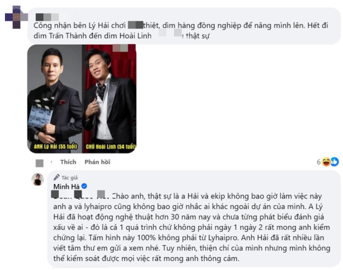 Vợ Lý Hải mạnh mẽ đáp trả bảo vệ chồng.