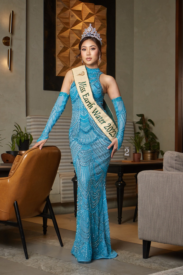 Hoa hậu Lan Anh phát tướng khi đọ dáng cùng hội chị em Miss Earth 2023 Ảnh 1