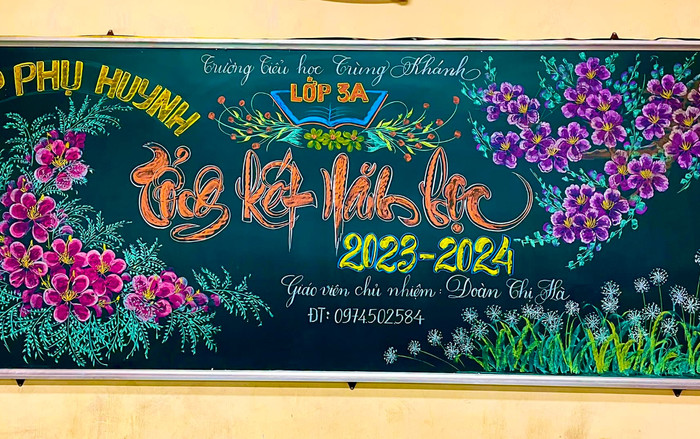 Chiêm ngưỡng loạt bảng chia tay cuối năm học đẹp như tranh Ảnh 2