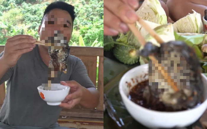 Mukbang ếch hấp nguyên con không bỏ ruột, thanh niên khiến dân mạng ngán ngẩm Ảnh 2