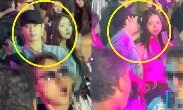 Khoảnh khắc hai diễn viên vô tình gặp nhau, trò chuyện ở chốn đông người đã khiến cả hai vướng vào tin đồn hẹn hò. Được biết Kim Soo Hyun lớn hơn Lim Na Young 7 tuổi. Ảnh: Sưu tầm