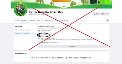 Trang Facebook lừa đảo. Ảnh chụp màn hình.