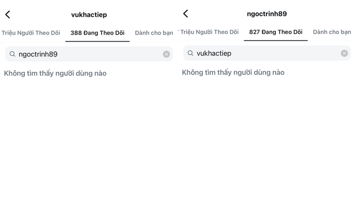Vũ Khắc Tiệp và Ngọc Trinh hiện đã huỷ theo dõi lẫn nhau trên Instagram.