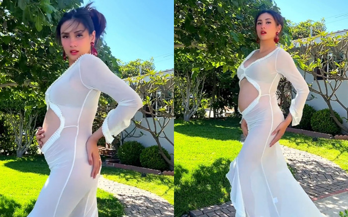 Võ Hoàng Yến làm show 'cây nhà lá vườn' tại Mỹ: Bầu 6 tháng vẫn catwalk sập sàn Ảnh 2