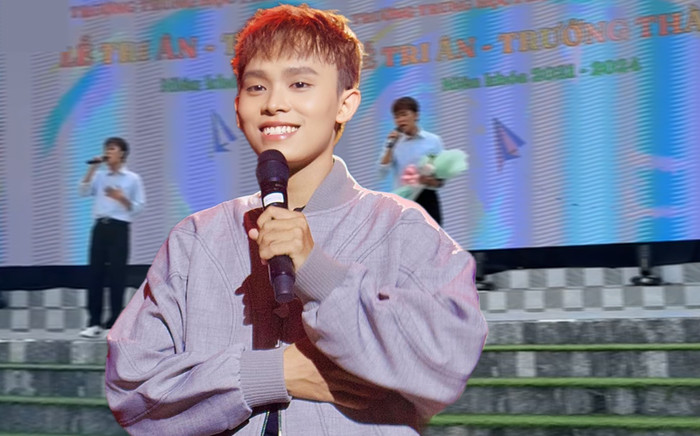 Hồ Văn Cường chạy show trường học, thái độ ra sao khi được khán giả tặng hoa? Ảnh 2