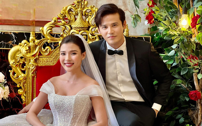 Thúy Diễm khoác váy cô dâu lộng lẫy, khoe ảnh cưới bên 'người chồng thứ 4' Ảnh 2