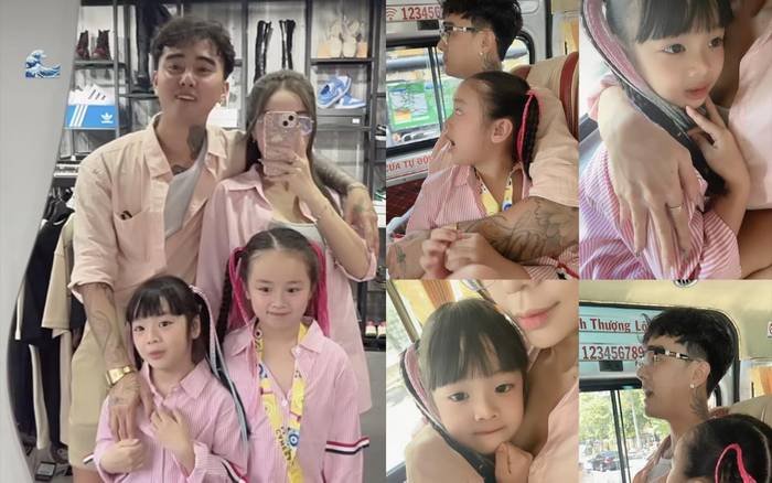 Đạt G cực tinh tế khi ở bên cạnh Cindy Lư và các con, anh không ngần ngại thể hiện tình cảm, sự quan tâm dành cho hai bé. Ảnh: FBNV