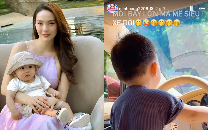 Minh Hằng thể hiện sự thích thú vì khám phá một khía cạnh mới của con trai. Ảnh: Instagram minhhang2206