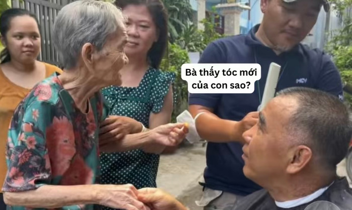 Nam MC còn đùa vui với một khán giả lớn tuổi về mái tóc của mình.