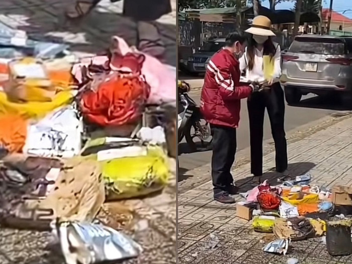 Đi giao hàng, nam shipper bị kẻ xấu vứt tàn thuốc cháy cả giỏ hàng Ảnh 2