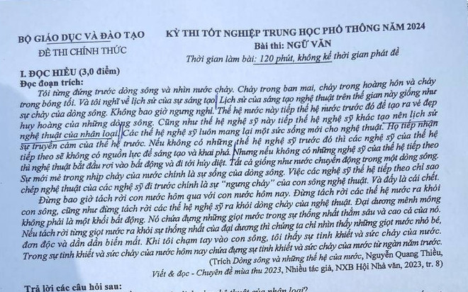 Đáp án gợi ý đề Văn thi tốt nghiệp THPT 2024 Ảnh 2