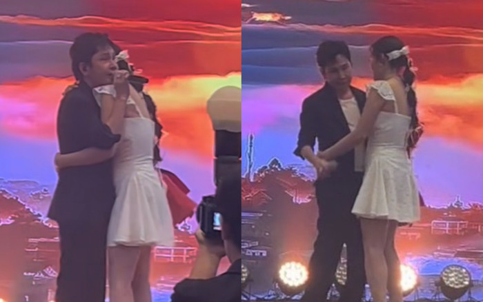 Một Hoa hậu bị phản ứng vì 'ôm cứng' con nuôi NS Vũ Linh trên sân khấu Ảnh 2