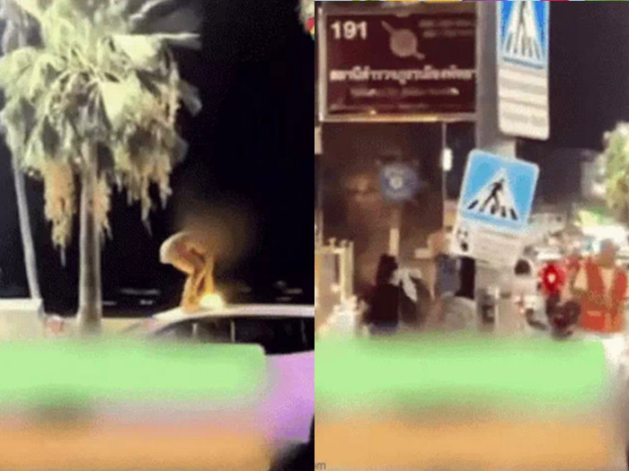 Cô gái bất ngờ leo lên taxi và nhảy múa khiến người đi đường hốt hoảng.