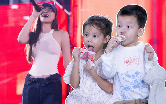 Lisa - Leon theo Hồ Ngọc Hà đi làm, chăm chú nhìn mẹ biểu diễn Ảnh 2