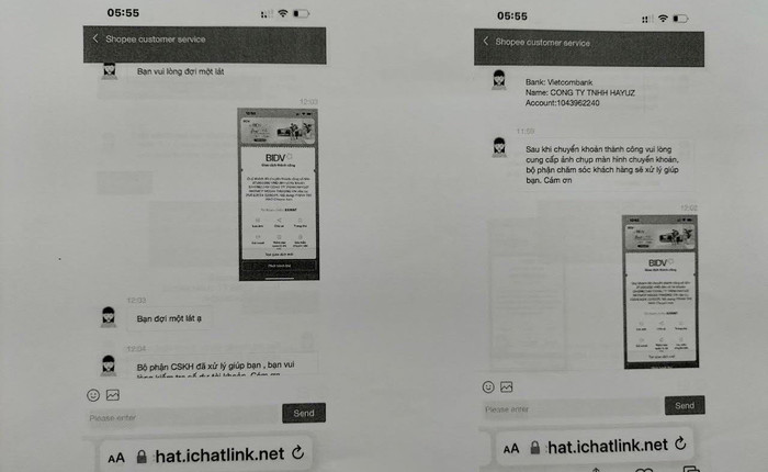 Đoạn tin nhắn đối tượng lừa đảo hướng dẫn nạn nhân nộp tiền. Ảnh: Công an Gia Lai