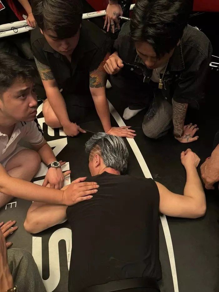 Du Thiên bị rơi khi và tiếp đất khá mạnh xuống sàn khiến bị lịm đi. 