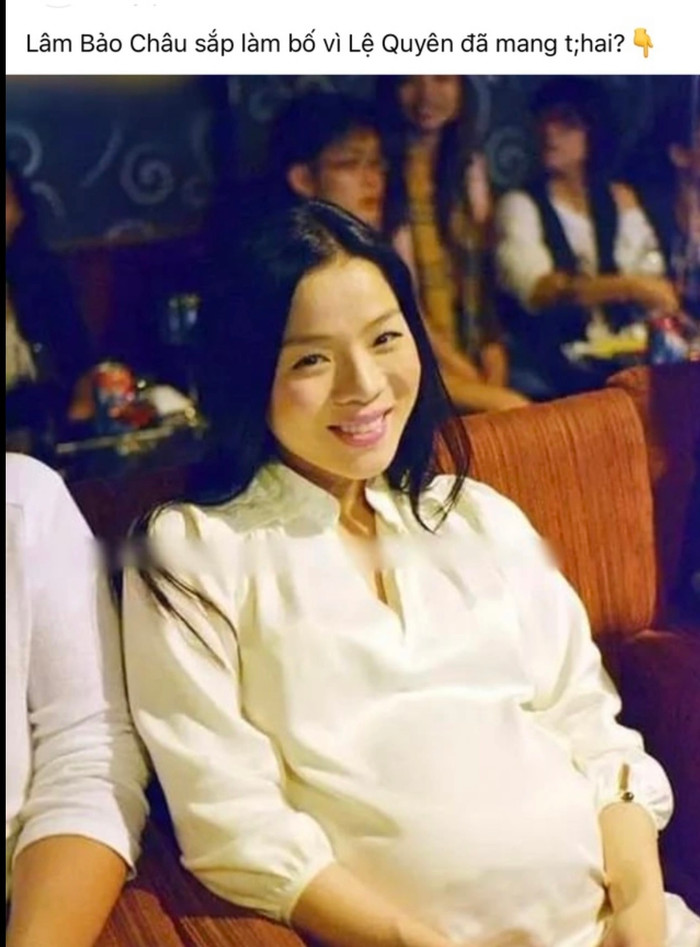 Bức ảnh Lệ Quyên mang thai khiến cộng đồng mạng xôn xao.