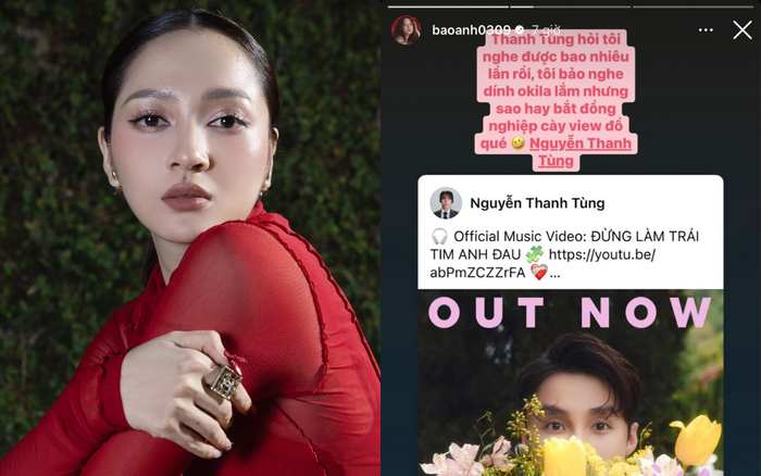 Bảo Anh công khai ủng hộ màn 'tái xuất' thị trường âm nhạc của Sơn Tùng M-TP, khéo léo hé lộ mối quan hệ tốt đẹp với nam ca sĩ đình đám. Ảnh: Instagram baoanh0309