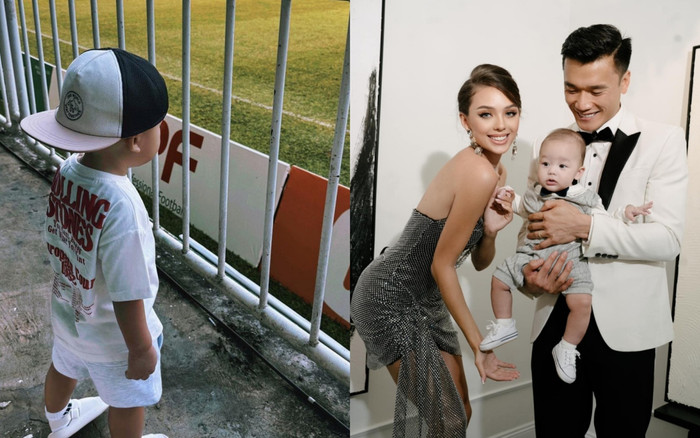 Vợ Bùi Tiến Dũng đưa con trai đến tiếp lửa chồng Ảnh 2