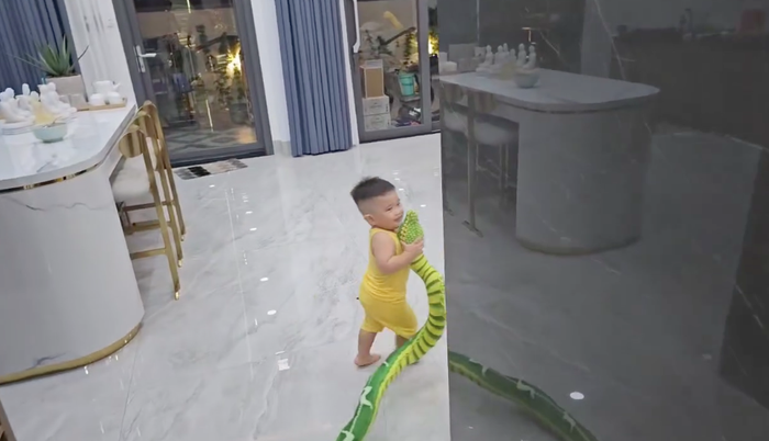 Món quà mà Ku Phin tặng mẹ là một con rắn giả 'khổng lồ'