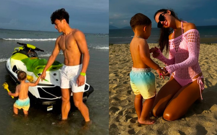 Vợ Bùi Tiến Dũng khoe vóc dáng ở biển Ảnh 2