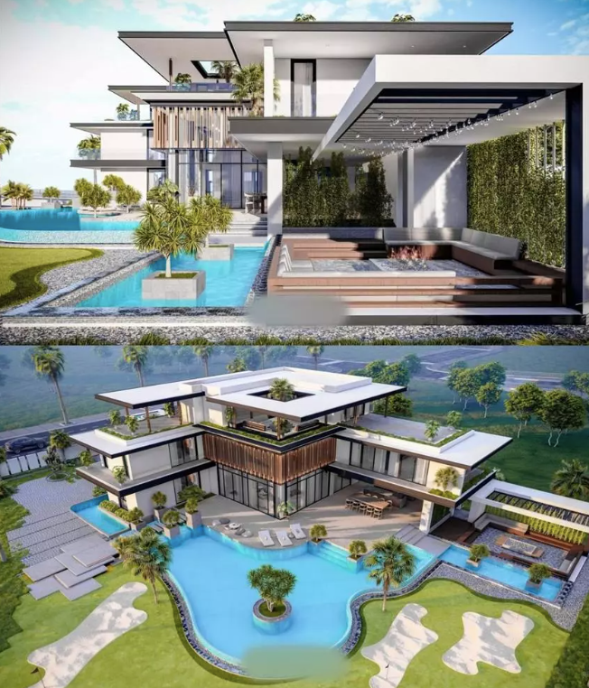 Bản vẽ căn biệt thự của Sam được chia sẻ cách đây vài năm trước chẳng khác nào 'resort' thu nhỏ. 