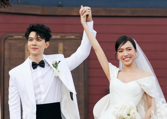 Chồng Diệu Nhi được nhiều khán giả yêu thích bởi vẻ điển trai nổi bật so với dàn đồng nghiệp cùng trang lứa. Cặp đôi đã làm đám cưới từ tháng 10 năm 2022. Ảnh: FBNV
