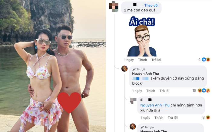 Anh Thư tức giận, tuyên bố thẳng tay chặn người chê bai cô với 'bạn trai' trẻ tuổi. Ảnh: FBNV