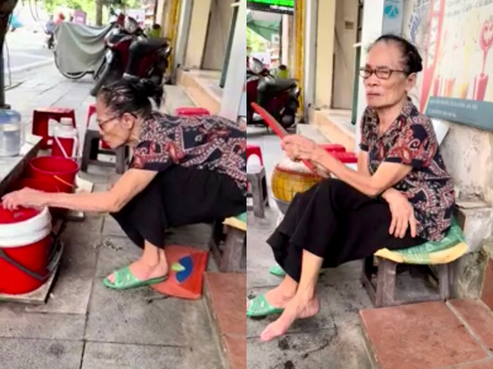 Bà cụ giờ đã già, mắt kém không còn thấy đường.