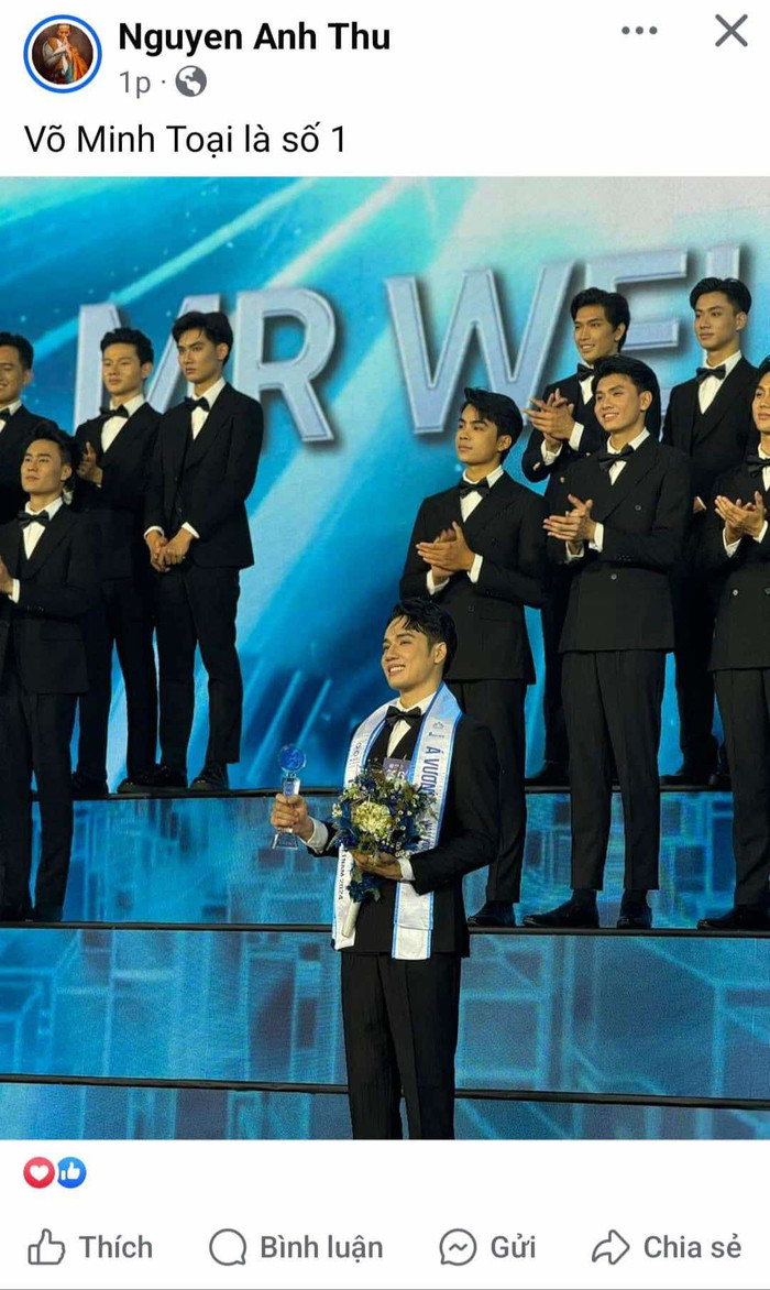 Siêu mẫu Anh Thư cho rằng Võ Minh Toại là số 1. 