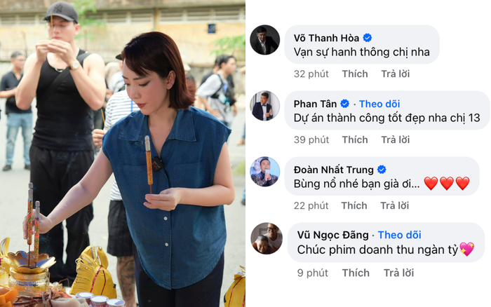 Đông đảo đạo diễn, người nổi tiếng đã tràn vào chúc mừng Thu Trang.