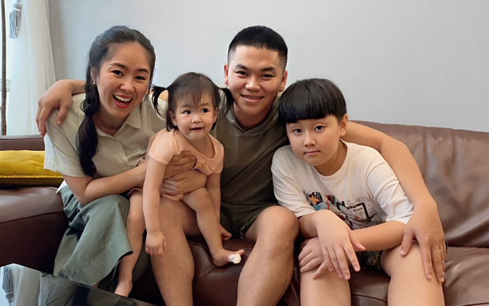 Gia đình 4 người hạnh phúc của Lê Phương và chồng kém 7 tuổi.