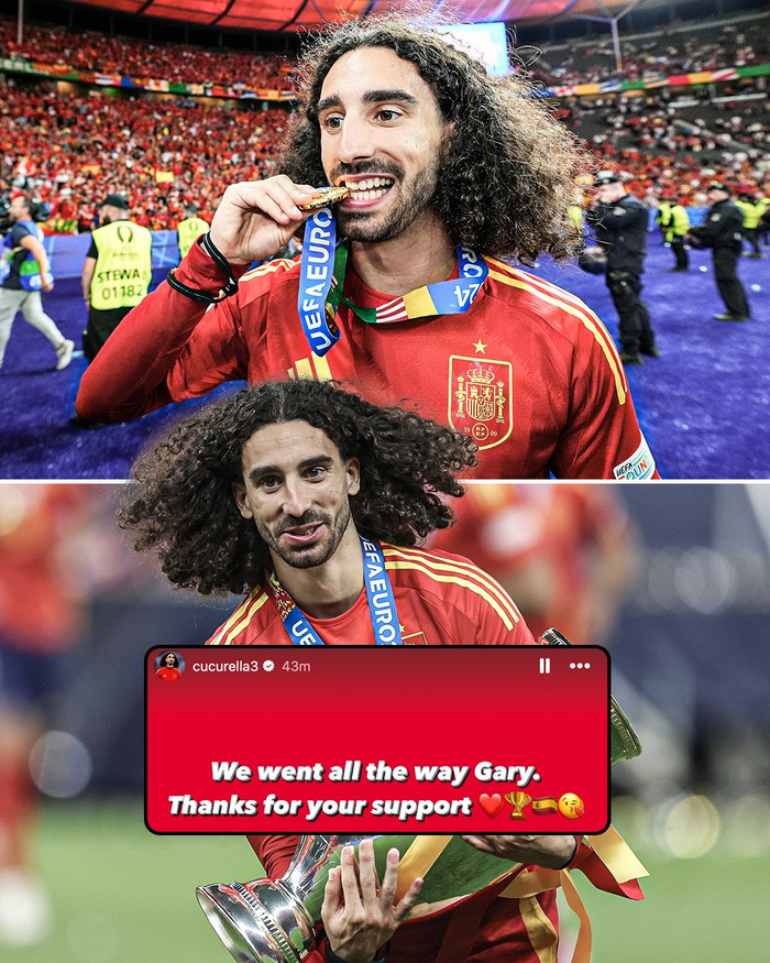 Cucurella gắn danh thủ Anh Gary Neville trên mạng xã hội theo kiểu châm biếm.