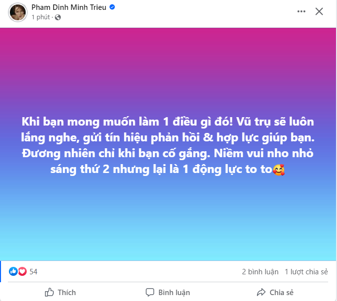 Minh Triệu có động thái được cho là cổ vũ Hoa hậu Kỳ Duyên. Ảnh chụp màn hình
