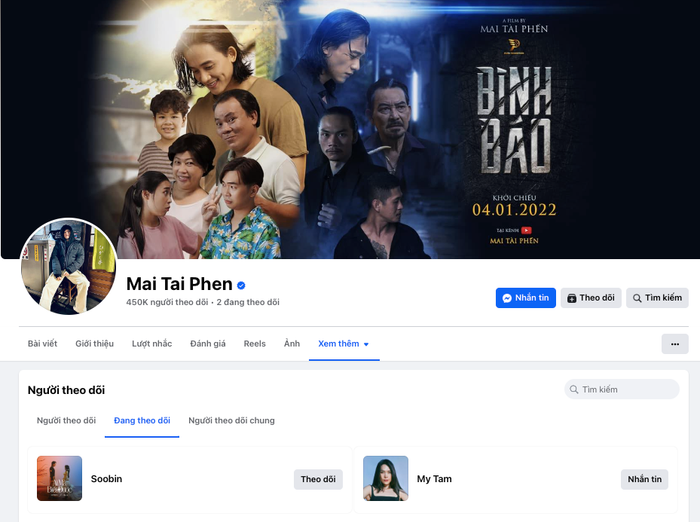 Mỹ Tâm là 'ngoại lệ' của Mai Tài Phến trên các nền tảng mạng xã hội. 