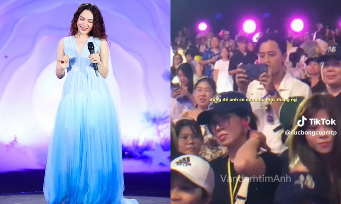 'Team qua đường' bắt trọn khoảnh khắc Mai Tài Phến chăm chú quay lại phần trình diễn của Mỹ Tâm tại liveshow My Soul 1981 ở Đà Nẵng tối ngày 14/7. 