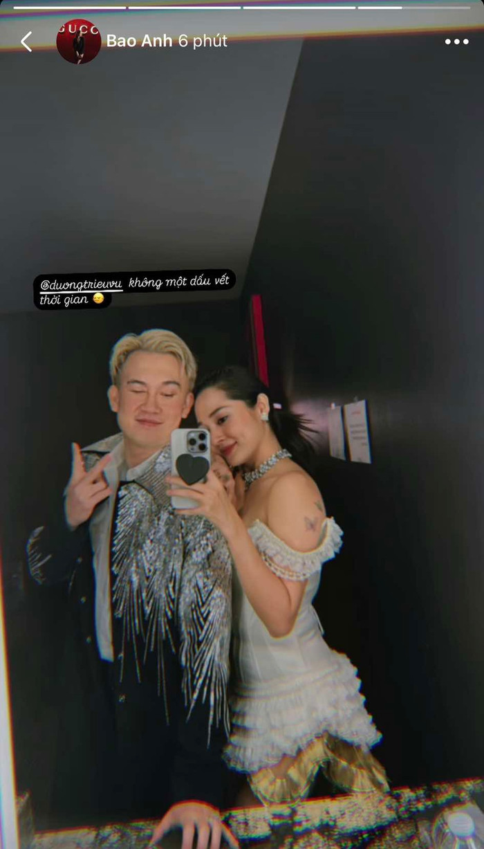 Bảo Anh dành nhiều lời khen ngợi về vẻ ngoài của Dương Triệu Vũ ở tuổi 40. 