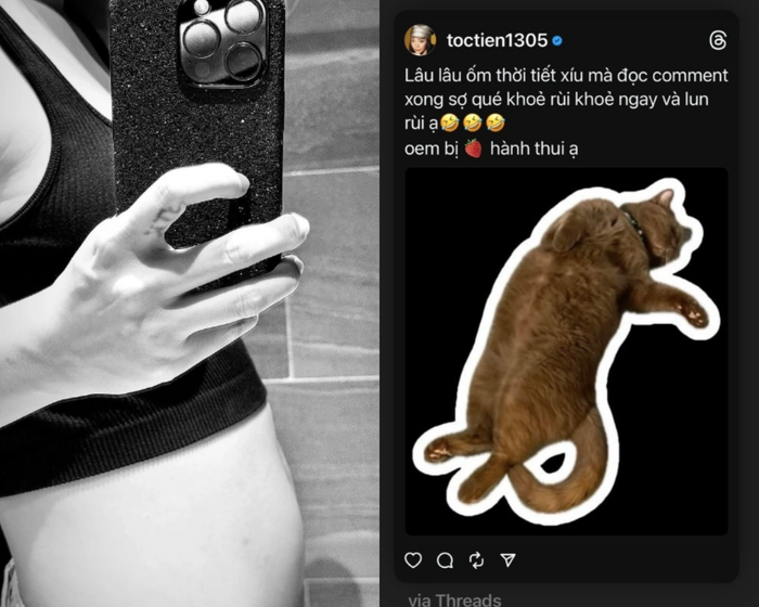 Nữ ca sĩ để lộ vòng 2 lùm lùm nhưng nhanh chóng lên tiếng giải thích bản thân đang tăng cân. 