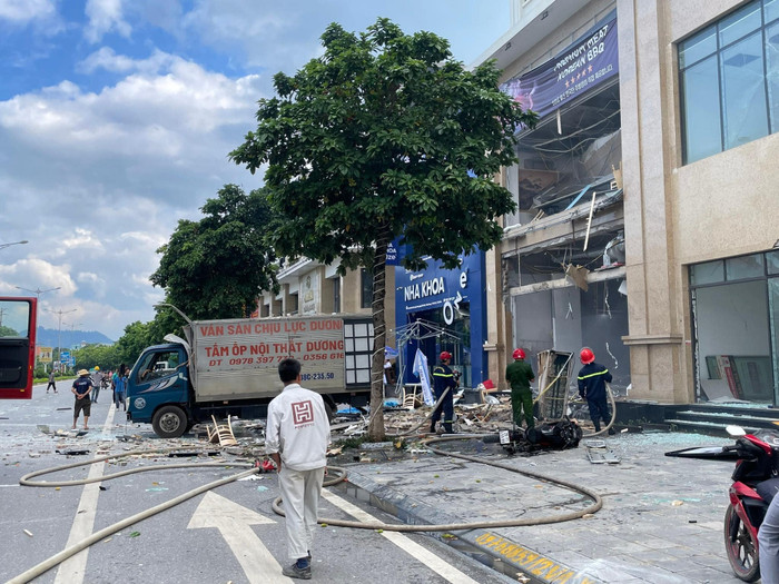 Hiện trường vụ nổ khí gas. Ảnh: Báo Vĩnh Phúc