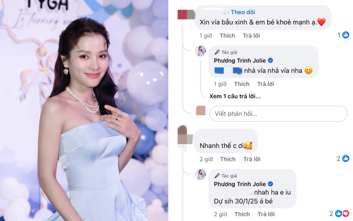 Phương Trinh Jolie khá cởi mở khi được khán giả hỏi về việc mang thai lần ba. Ảnh: FBNV
