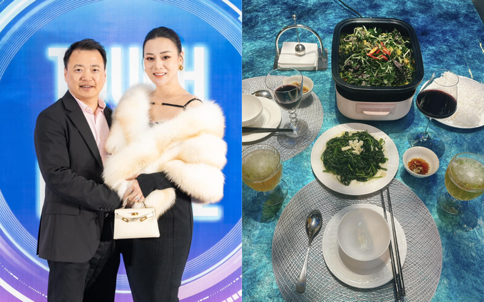 Phương Oanh xuống bếp nấu ăn đãi chồng.