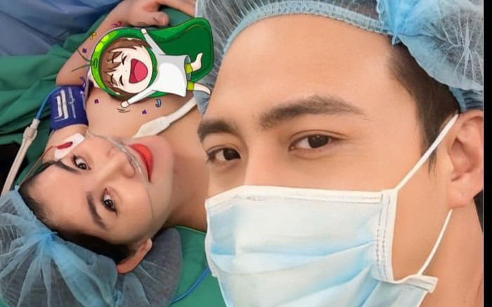 Kha Ly trang điểm trước khi vào phòng sinh Ảnh 2