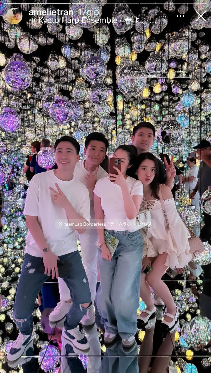 Hoa hậu Đỗ Mỹ Linh xinh đẹp, quyến rũ trong chuyến đi Nhật cùng chồng, anh chồng và bạn bè. Ảnh chụp màn hình