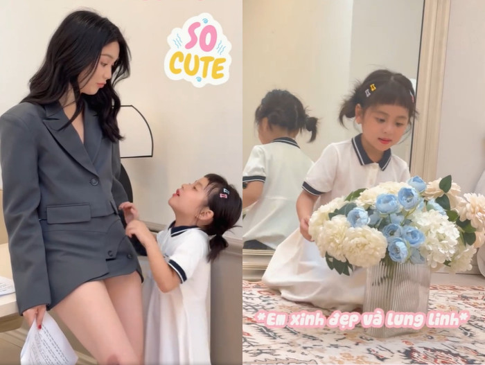 Ngọc Trinh yêu thương bé He như con gái ruột. Ảnh chụp màn hình