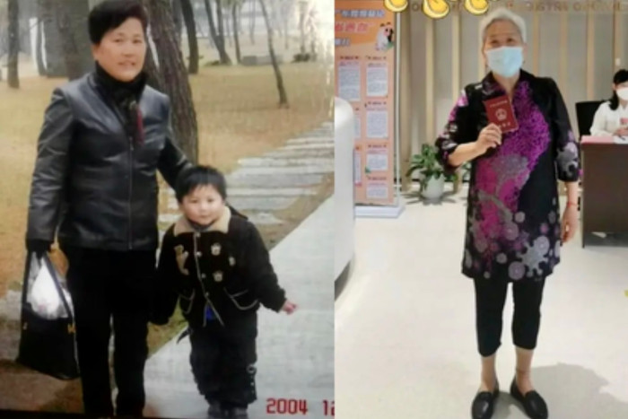 Cô cháu gái chia sẻ hình ảnh bà mình vui vẻ sau khi làm xong thủ tục ly hôn.